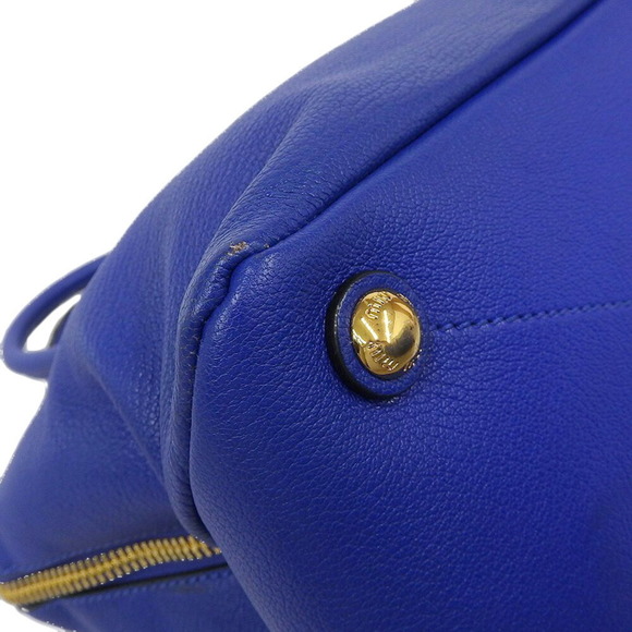 MIU MIU Madras Leather 2WAY Bag Blue RL0097 - Picture 5 of 8